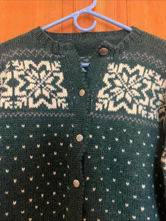 Handmade Sweaters - Forest Green Fair Isle Button-Front Cardigan Sweater